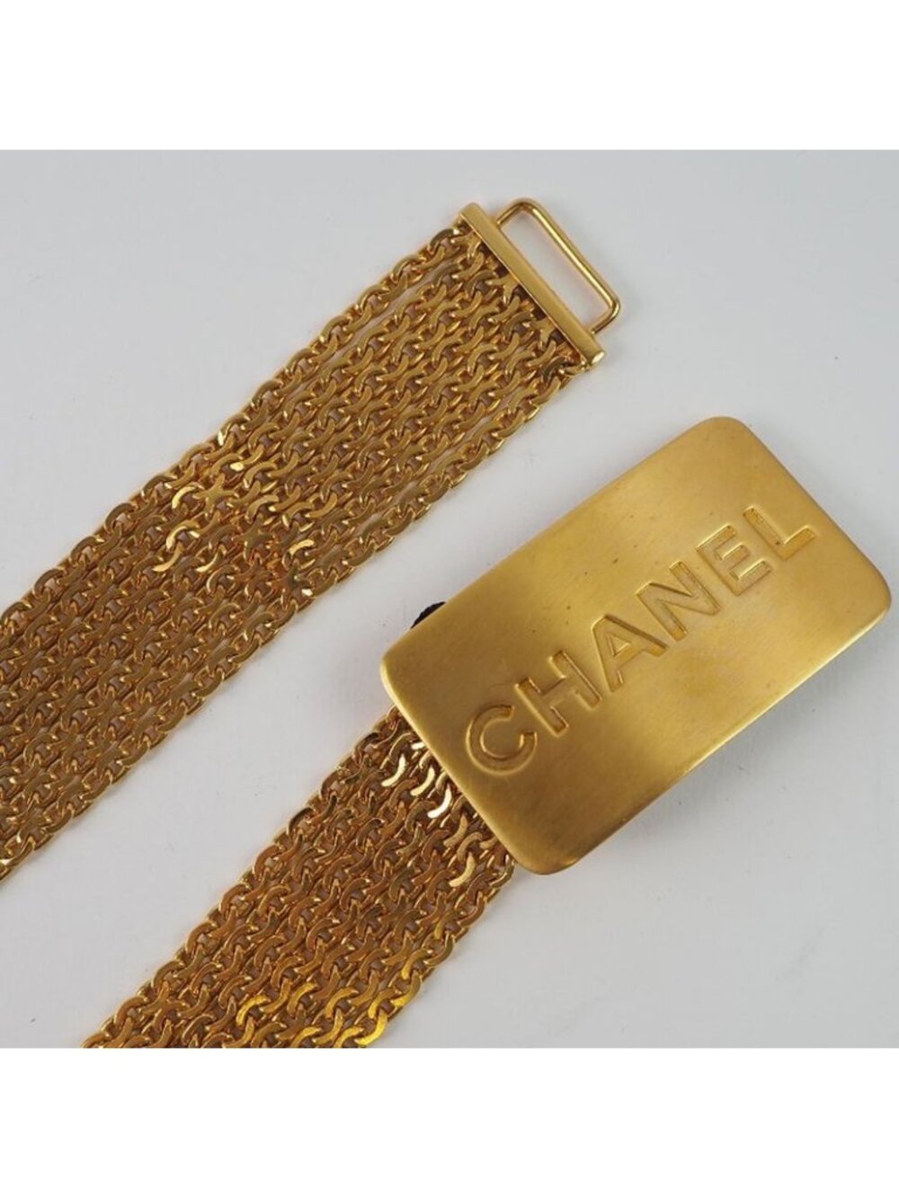 Chanel Chain Logo Plate Gold Plated 96 a Belt - Picture 5 of 8